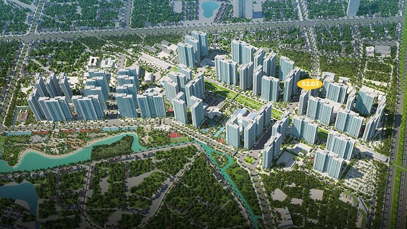 Vị trí tòa S2.03 Vinhomes Tây Mỗ Đại Mỗ